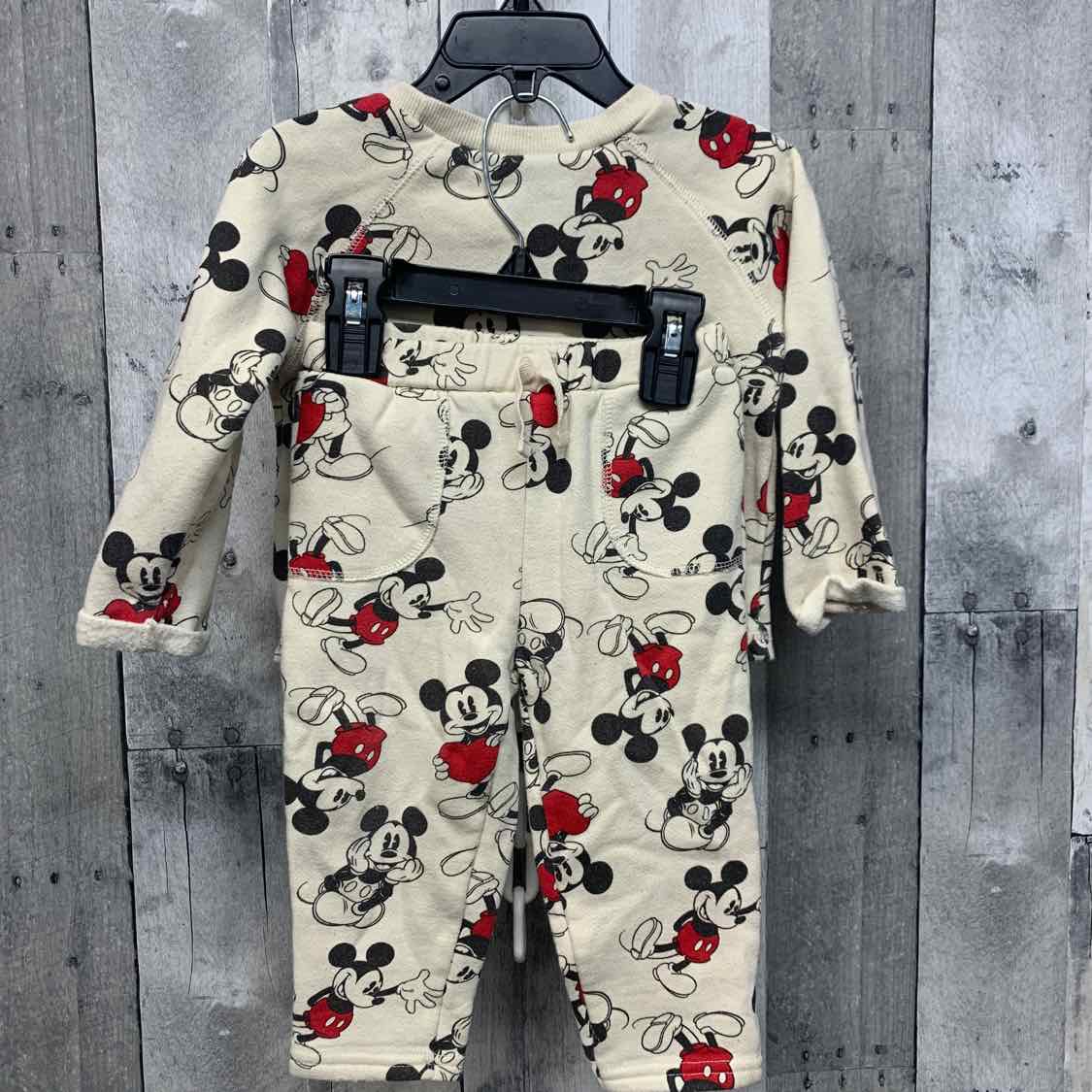 Size 12-18 Months Ivory Print Disney Sweats - 2pc