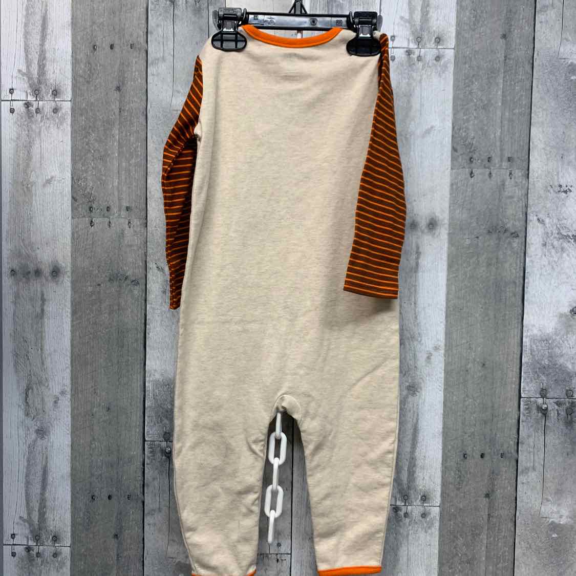 Size 24 Months Tan/Orange Baby Essentials Romper