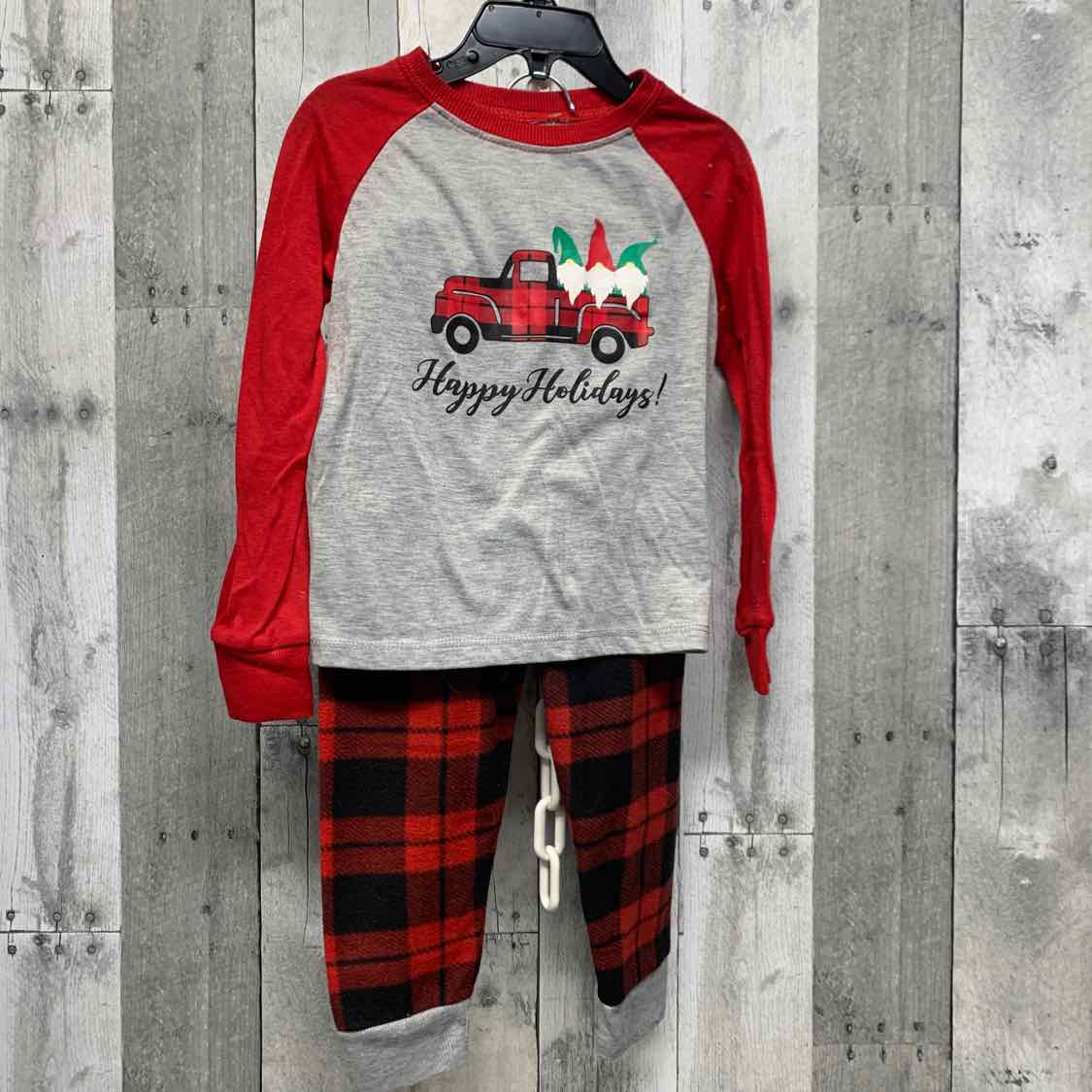 Size 3T Red/Gray Holiday Brands 2pc PJs - OodlesCB