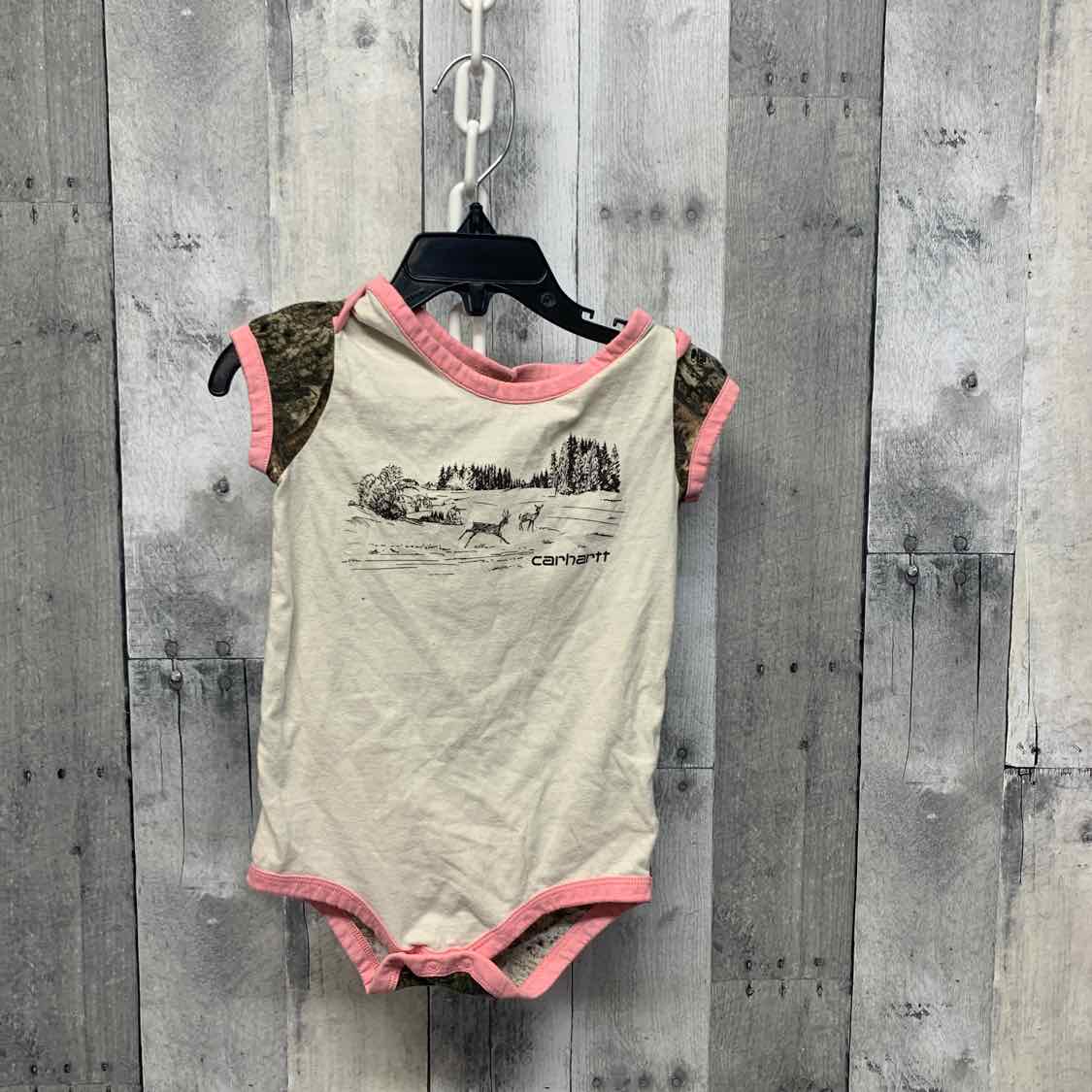 Size 24 Months Pink/Green Carhartt Bodysuit