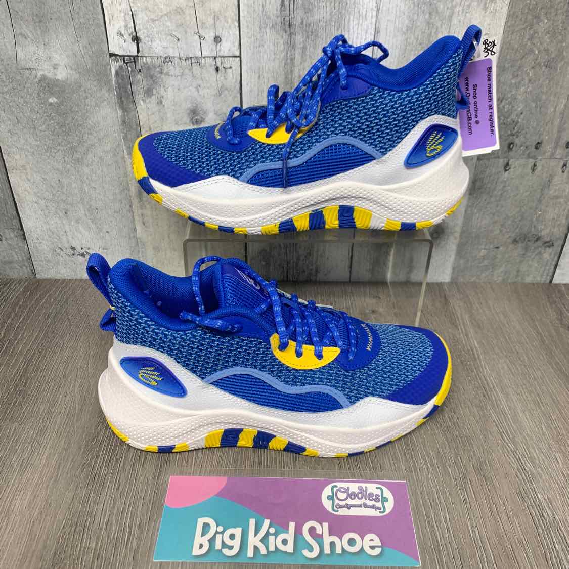 Size 4.5 Blue/Yellow Sport Brand Sneakers