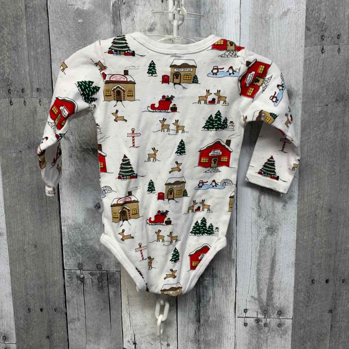 Size 9-12 Months White Graphic B Brand Bodysuit