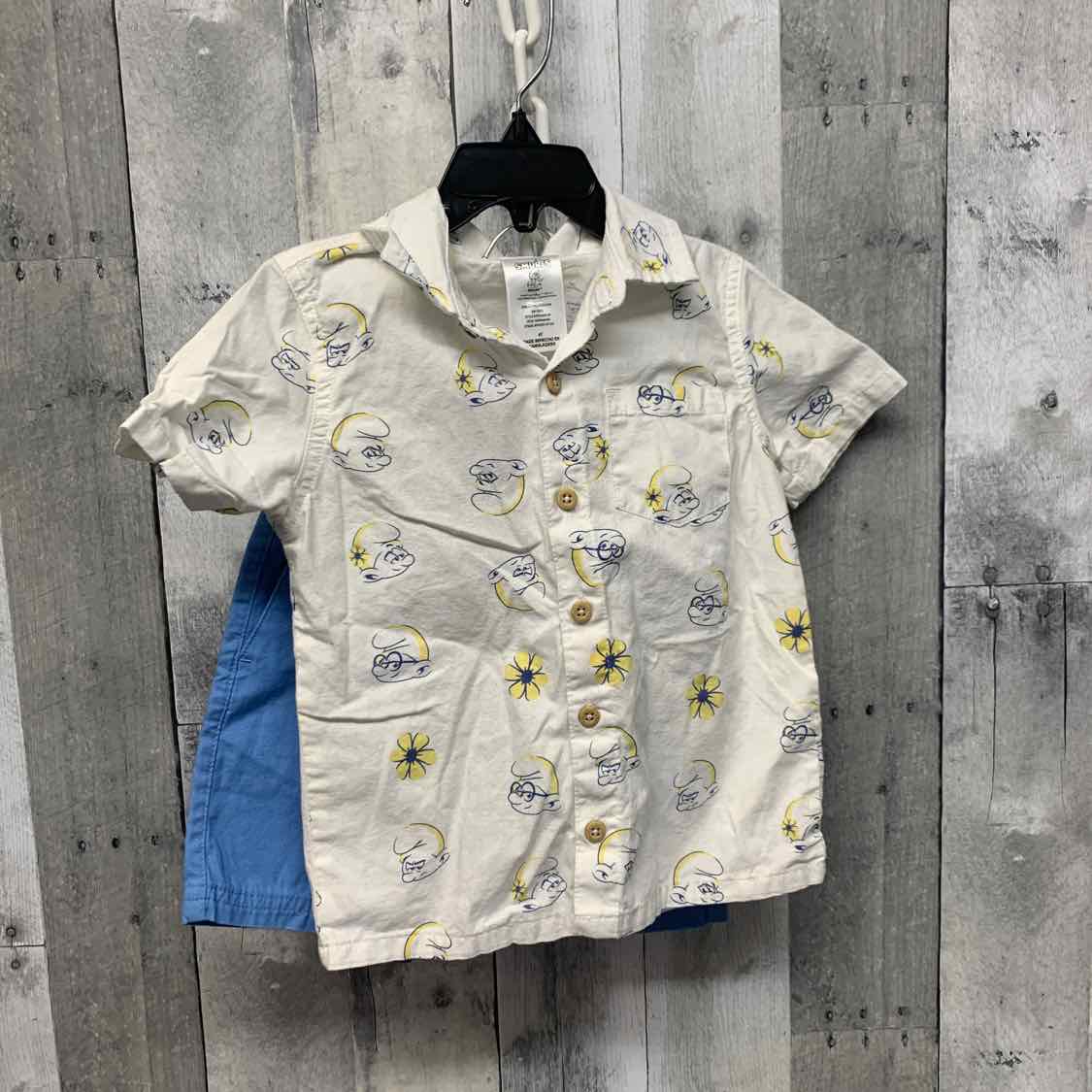 Size 4T White/Blue B Brand Shirt/Shorts