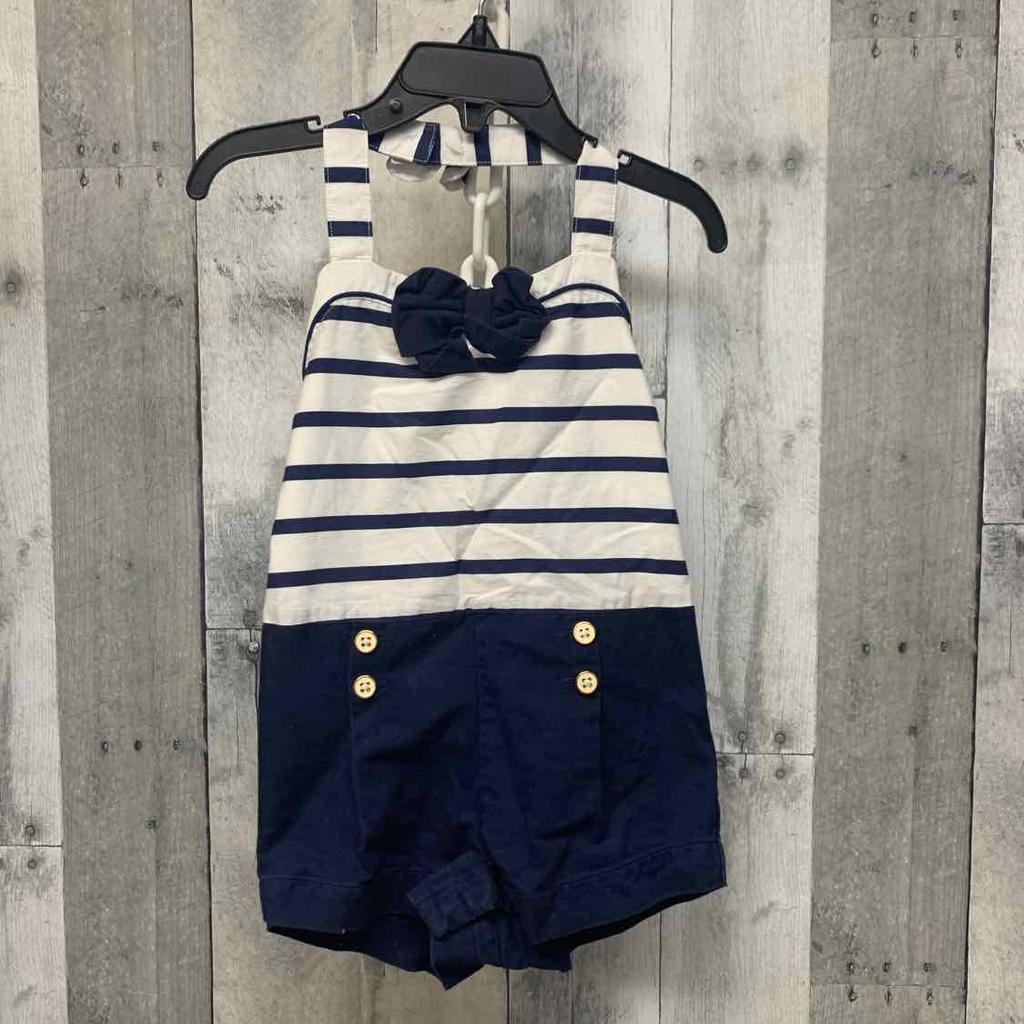 Size 18-24 Months White/Navy Janie & Jack Romper