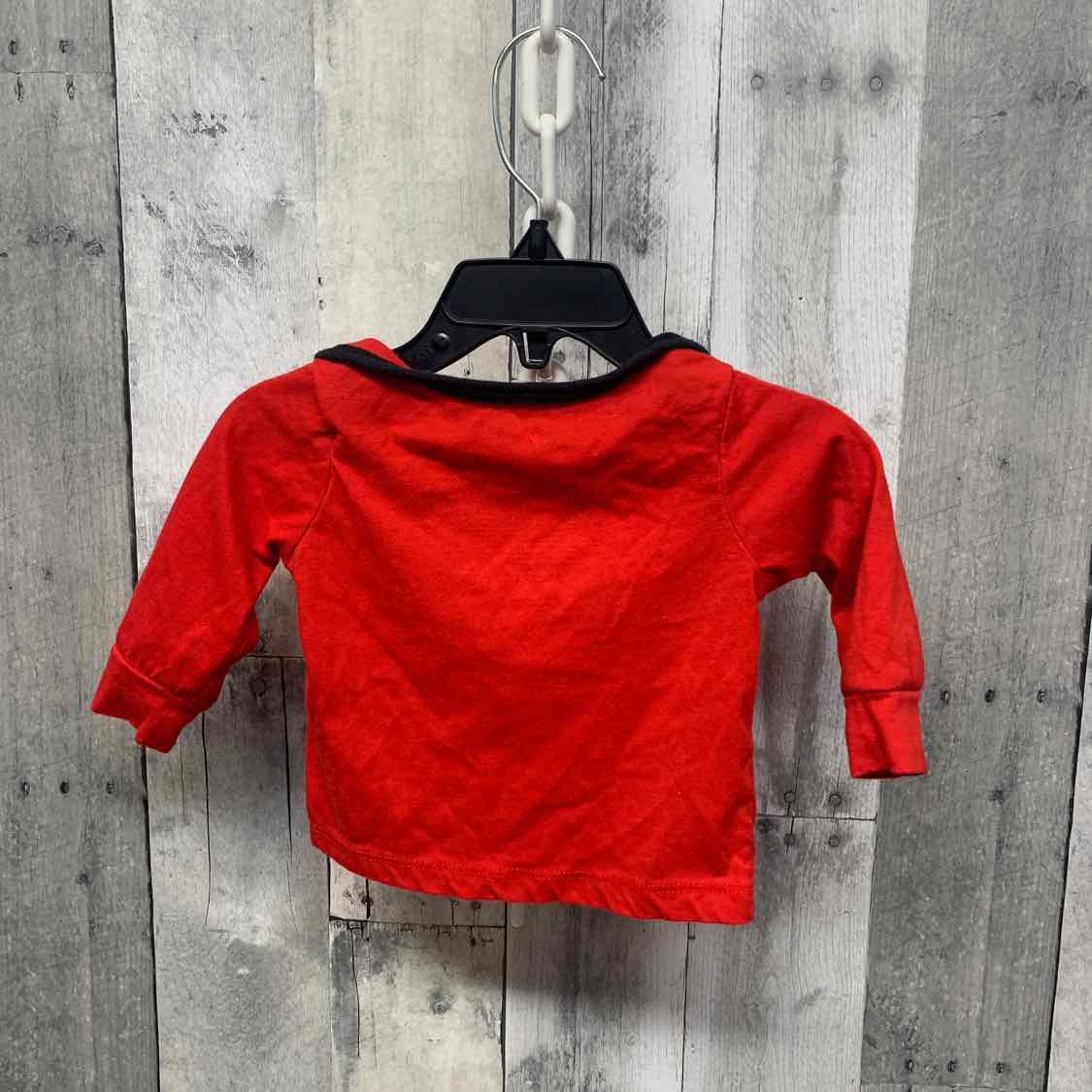 Size 6 Months Red Graphic Sport Brand Long Sleeve Shirt