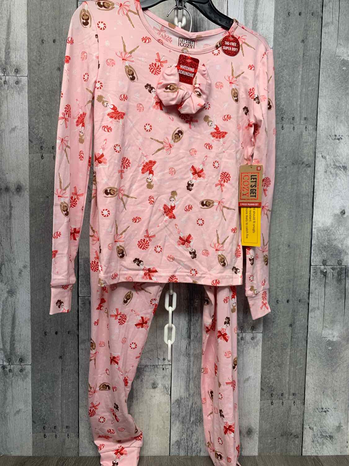Size 10 Pink Print B Brand 2pc PJs