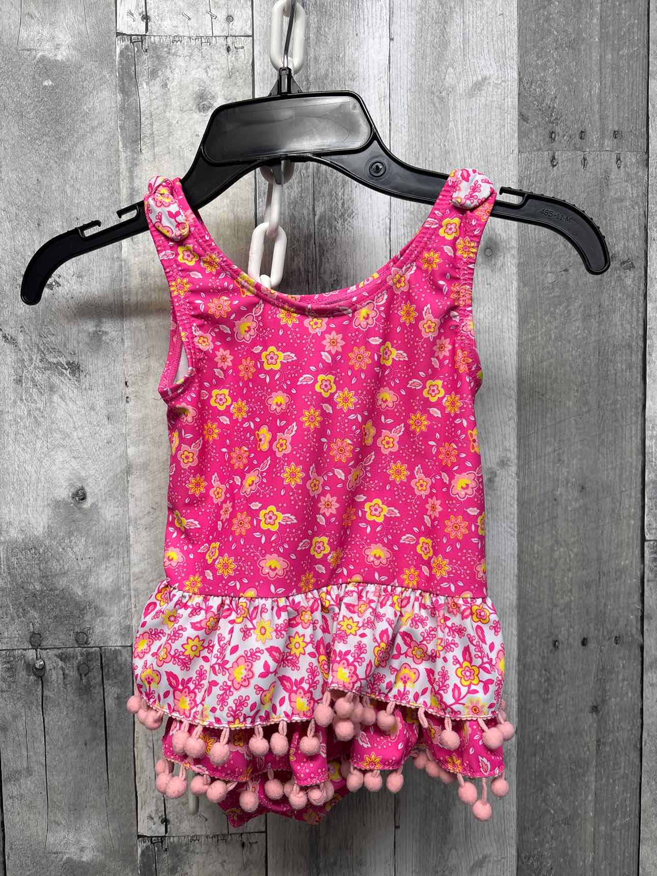 Size 4T Pink/Yellow Nicole Miller Swim Suit - 1pc