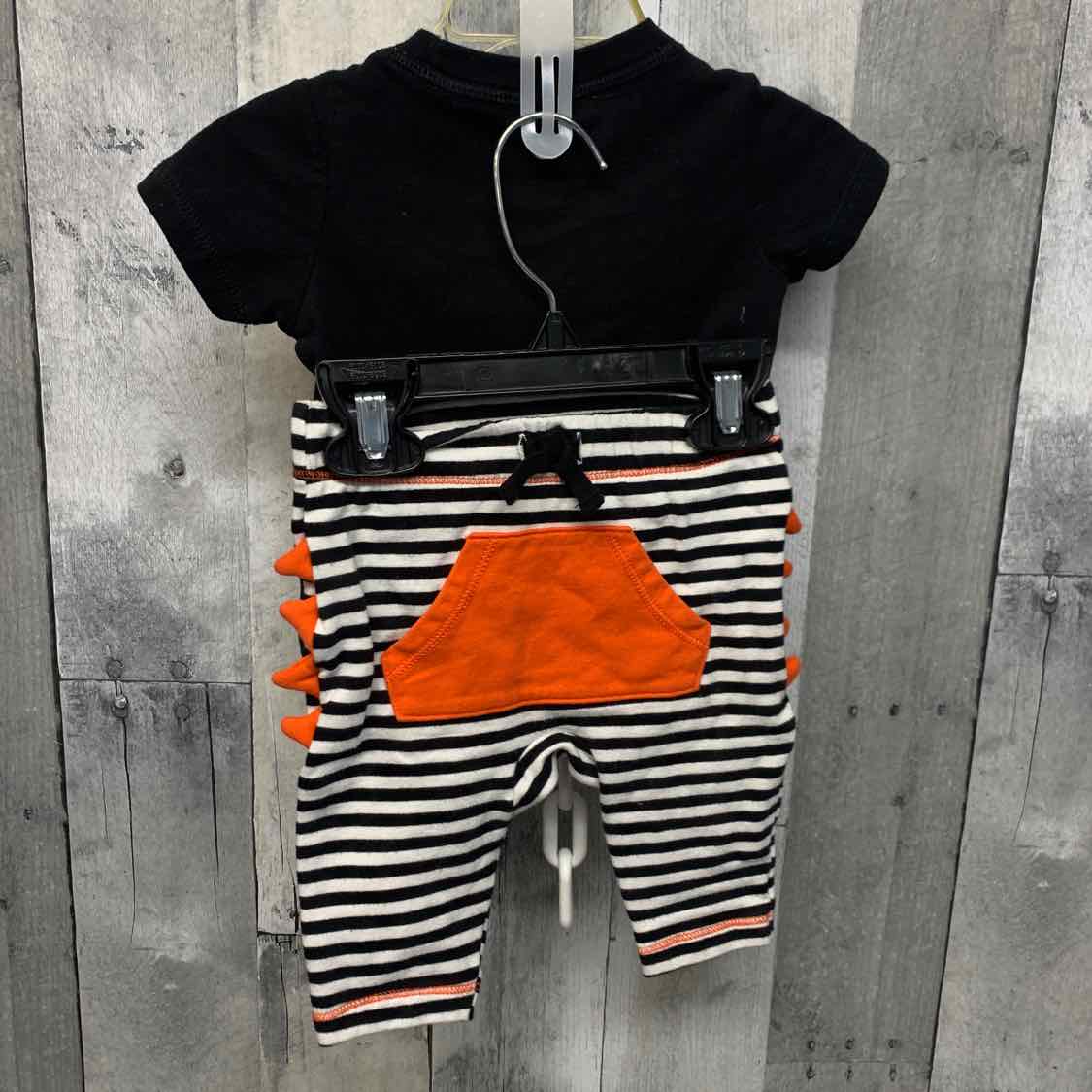 Size 0-3 Months Black/Orange Cat & Jack Shirt/Pants