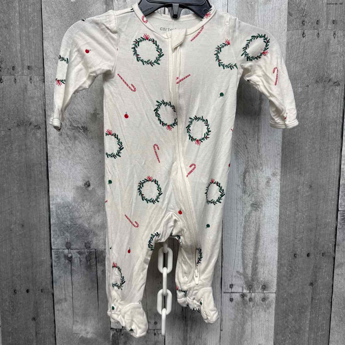 Size 3 Months White Graphic Carter's Footy PJs