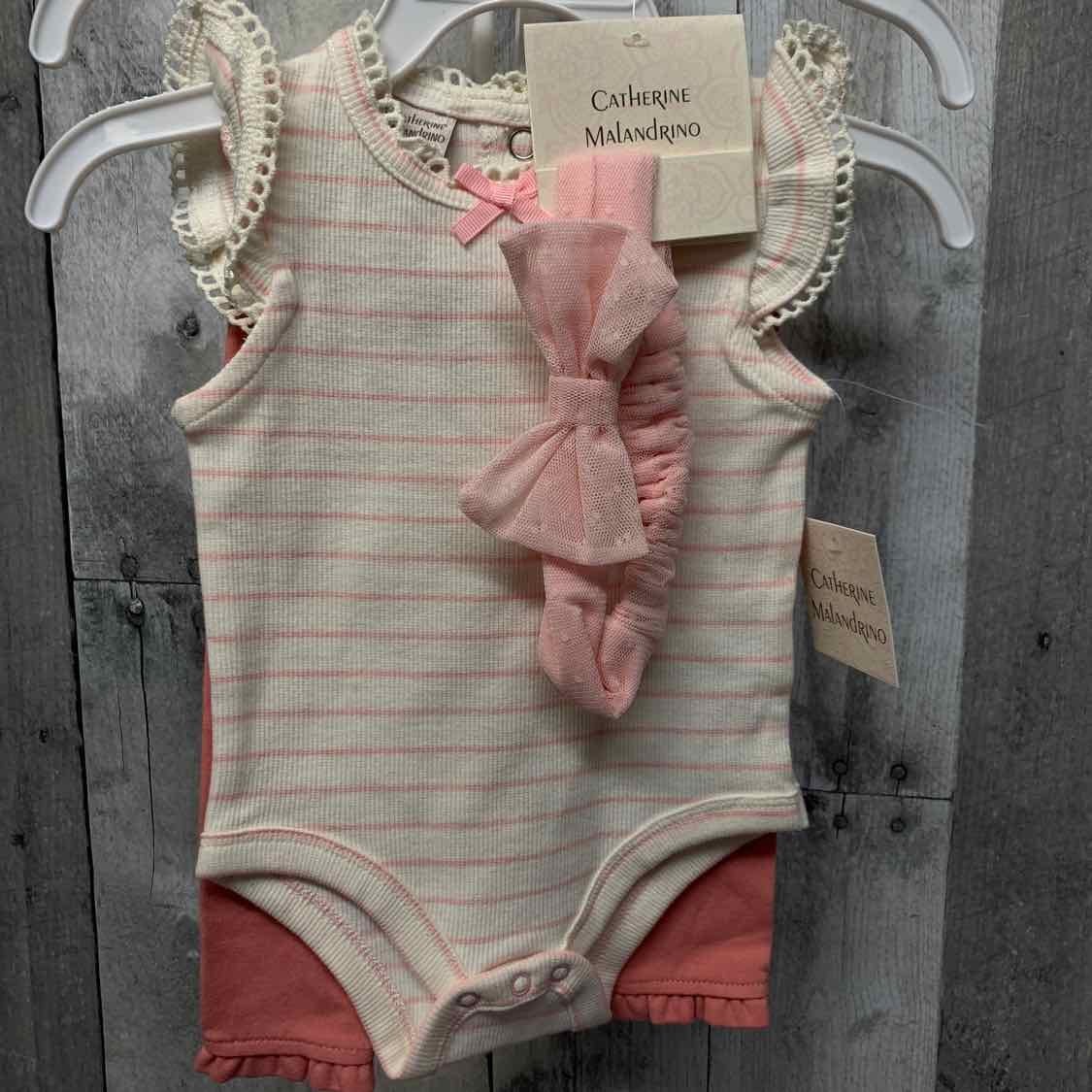 Size 3-6 Months Ivory/Pink B Brand Shirt/Leggings