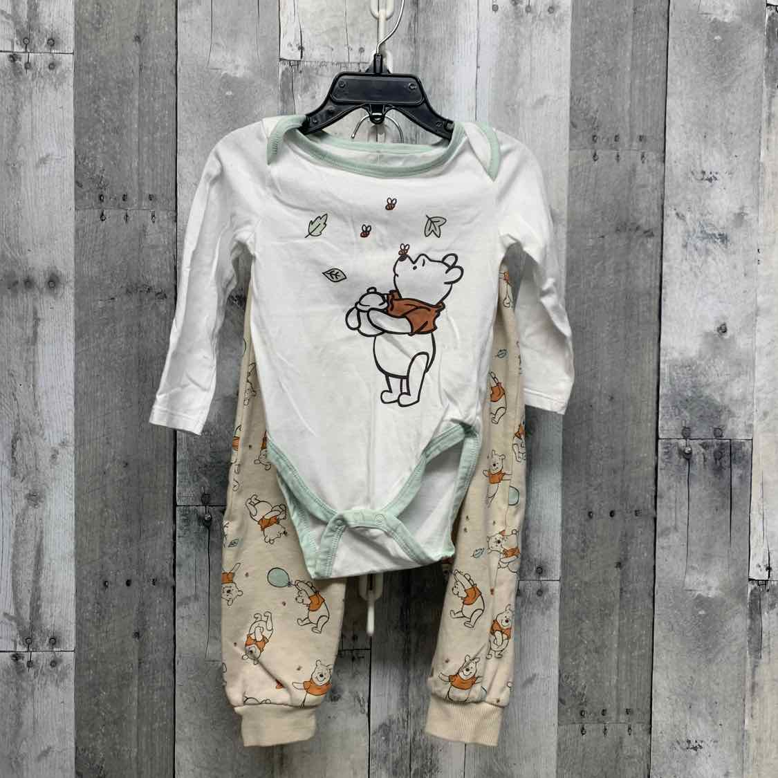 Size 24 Months White/Tan Disney Shirt/Pants