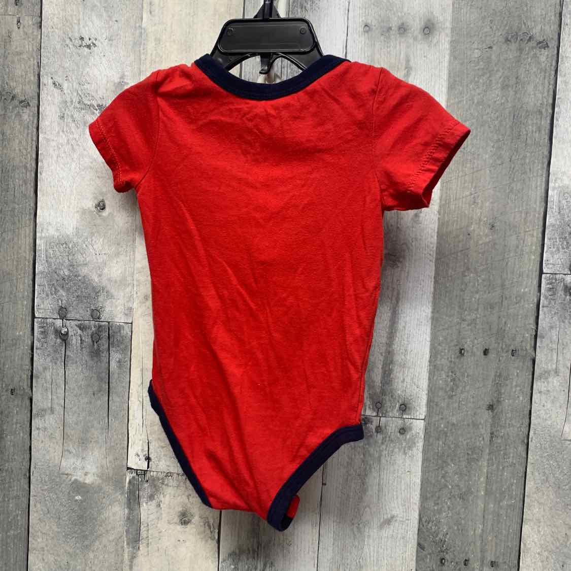 Size 12 Months Red/Navy Sport Brand Bodysuit