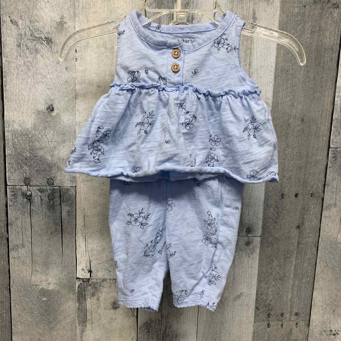 Size Newborn Blue Print Carter's Shirt/Leggings