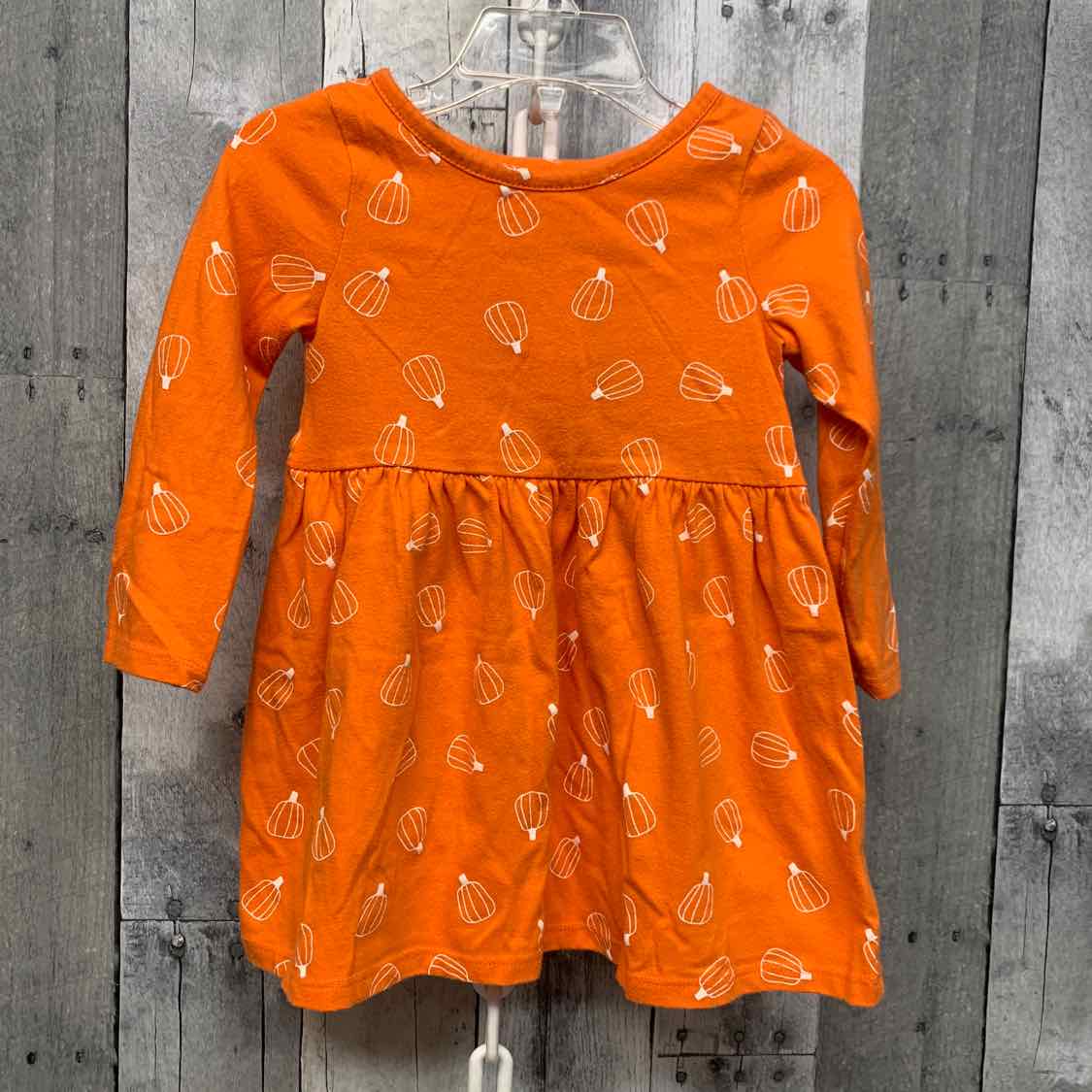 Size 2T Orange Print Cat & Jack LS Dress