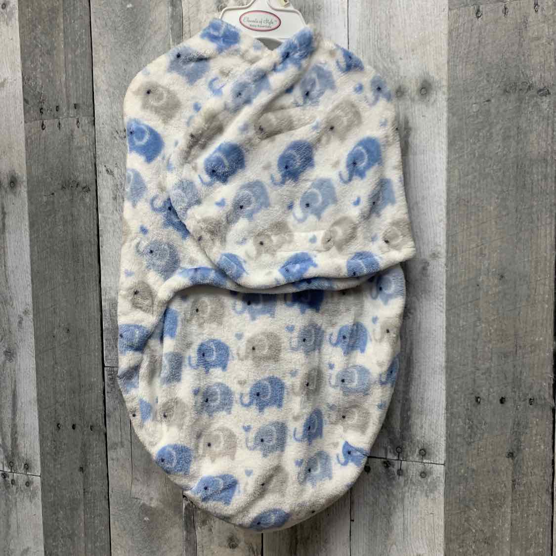 Size 0-3 Months White/Blue Baby Essentials Swaddle