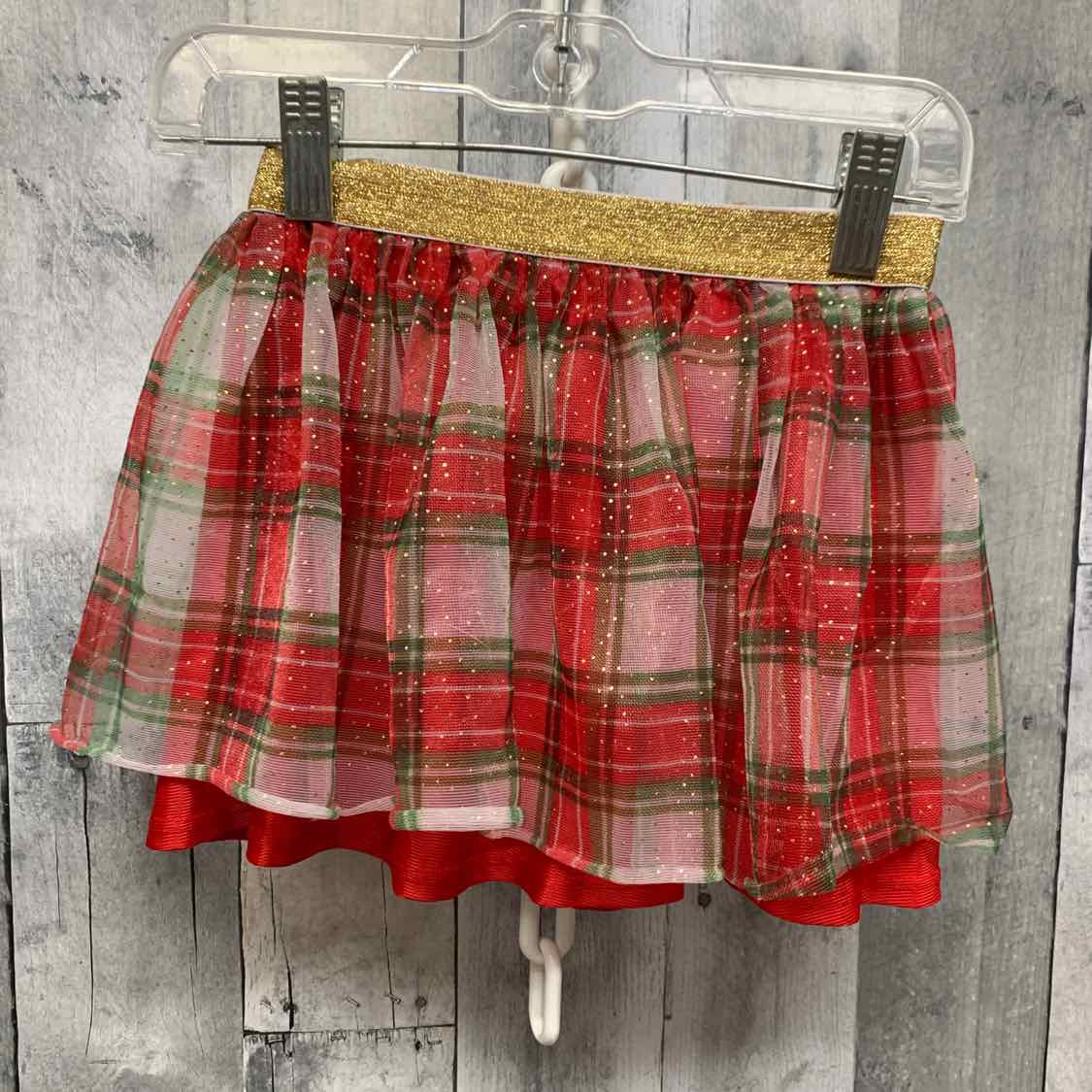 Size 4T Red Plaid Holiday Brands Skirt