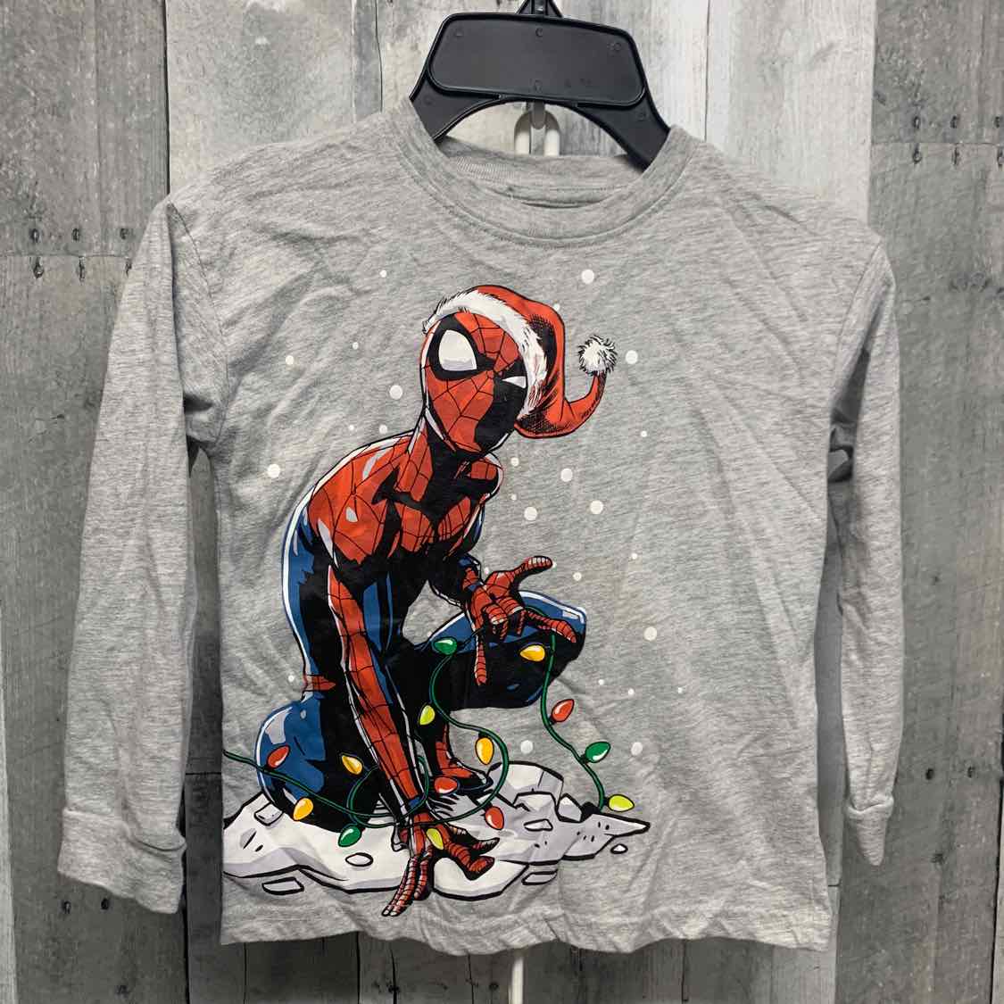 Size 5T Gray Graphic Marvel Long Sleeve Shirt