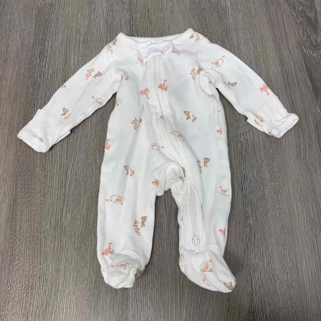 Size Preemie White Print Child of Mine Footy PJs
