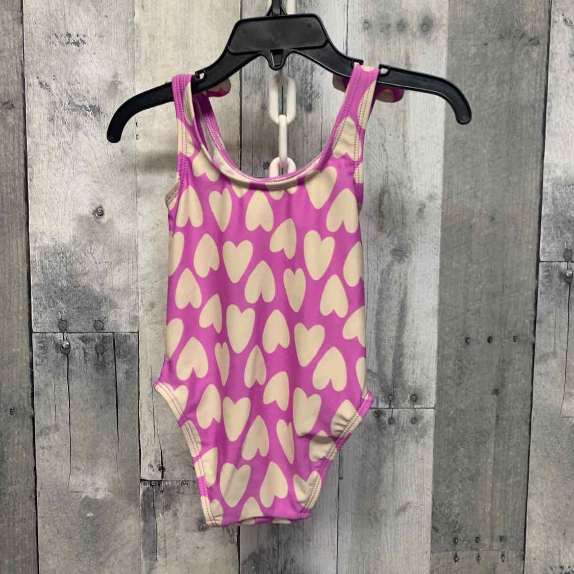 Size 12 Months Pink/White Cat & Jack Swim Suit - 1pc