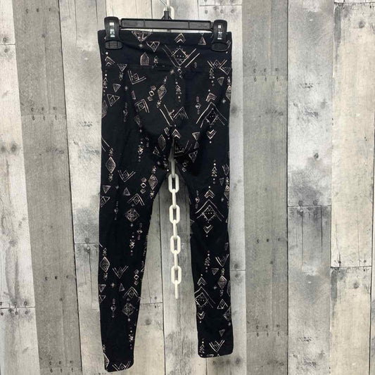 Size 8 Black Print Justice Leggings