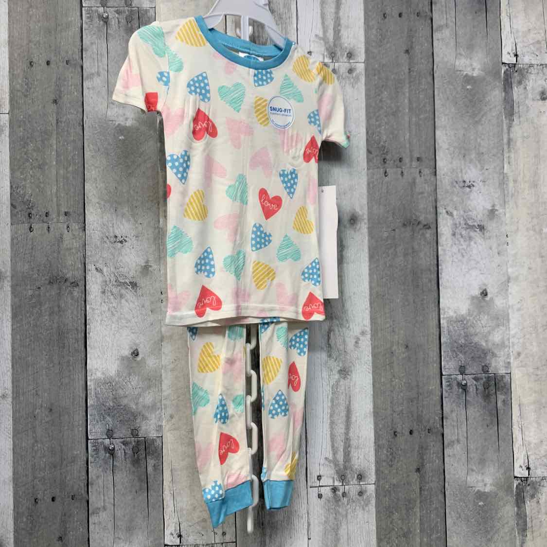 Size 2T White/Blue Bon Bebe 2pc PJs - OodlesCB