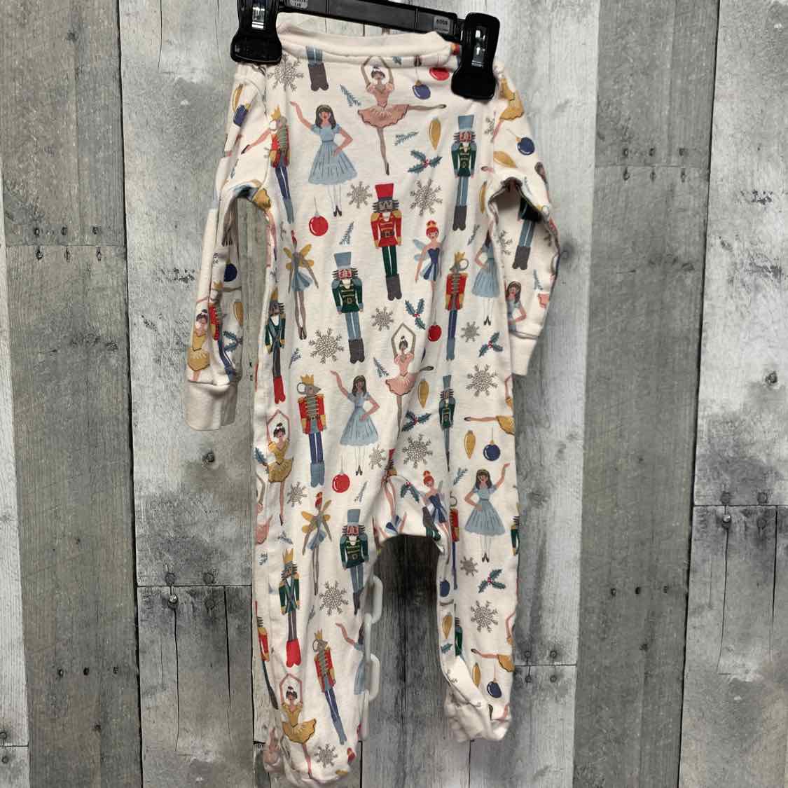 Size 9 Months White Print Carter's Footy PJs