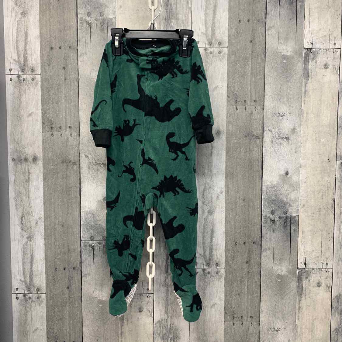 Size 12 Months Green/Black Carter's Footy PJs