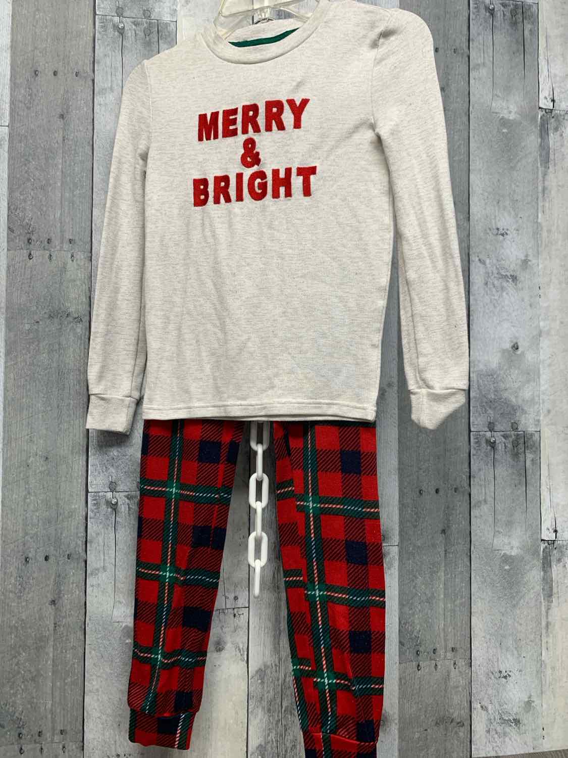 Size 8 Ivory/Red Members Mark 2pc PJs