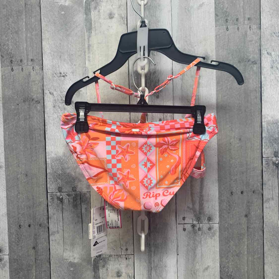 Size 12 Orange/Red Name Brand Swim Suit - 2pc+