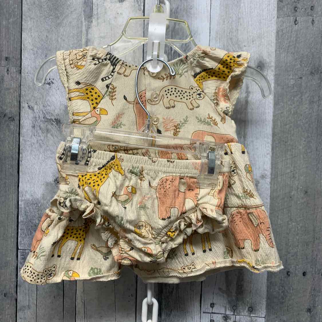 Size 3 Tan Animal Print Baby Starters Dress
