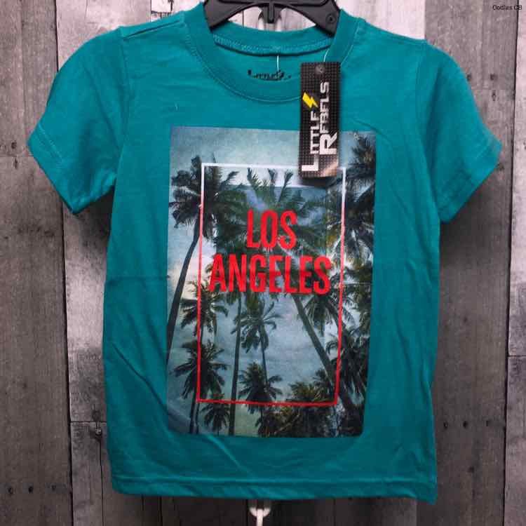 Size 5 Teal Graphic Little Rebels T Shirt