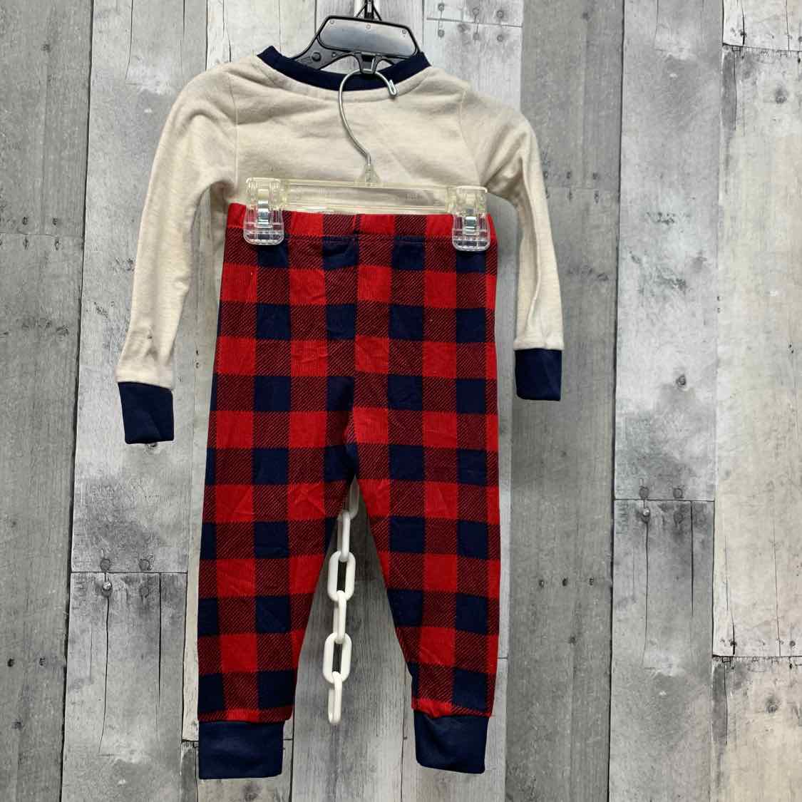 Size 2T Blue/Red B Brand 2pc PJs