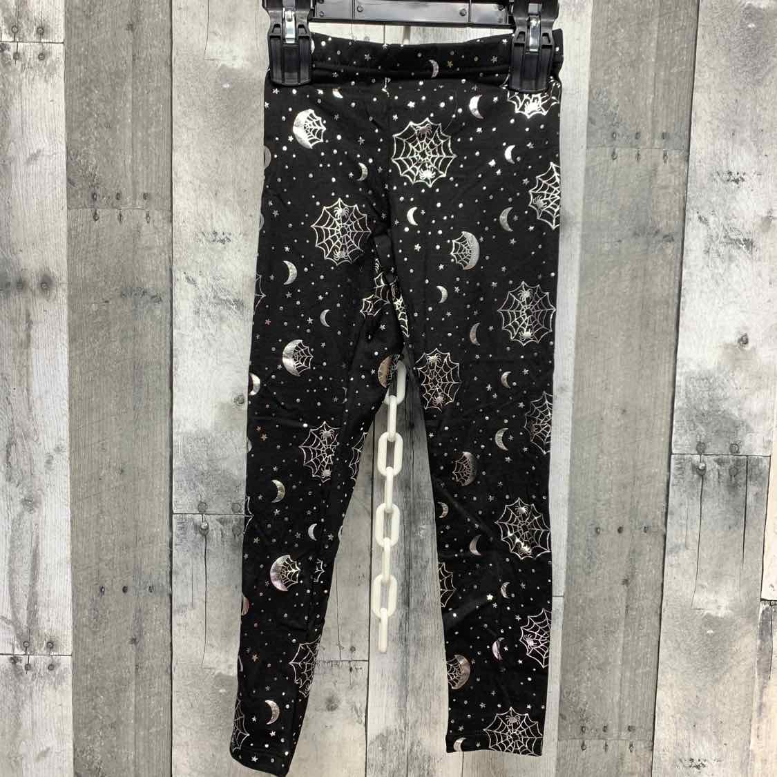 Size 6/6X Black/Silver Holiday Brands Leggings
