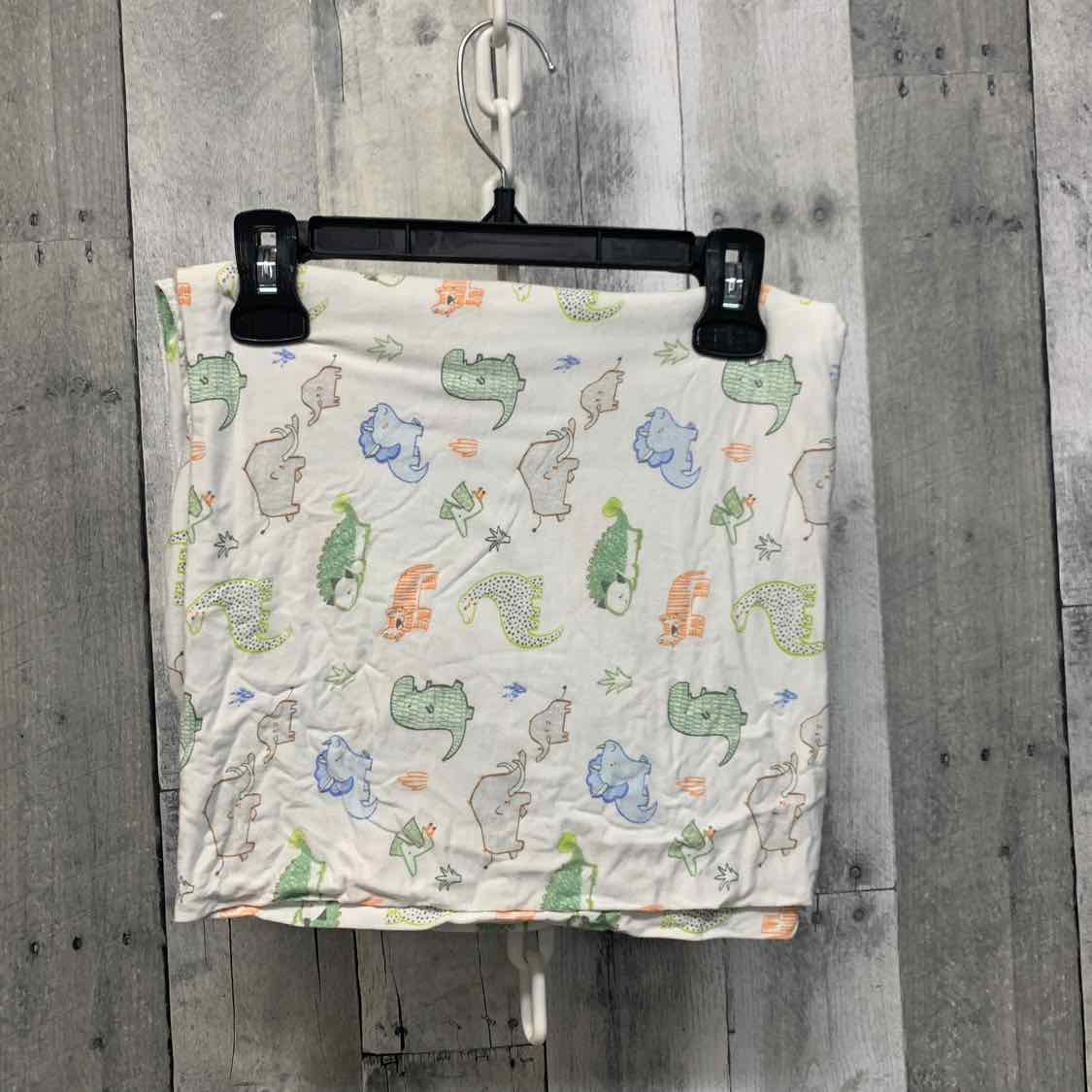 Generic White/Green Dinosaurs Blanket