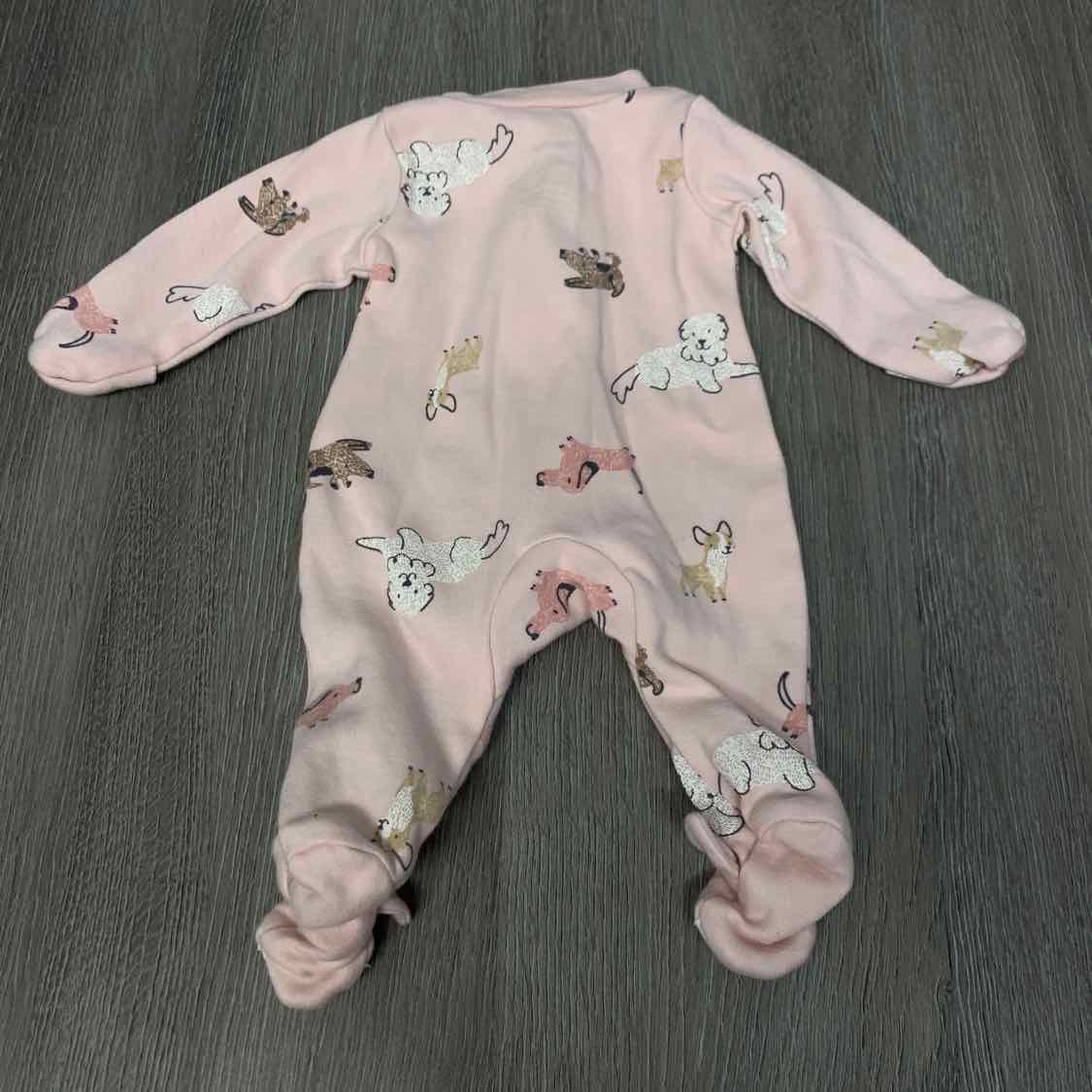 Size Preemie Pink Print Carter's Footy PJs