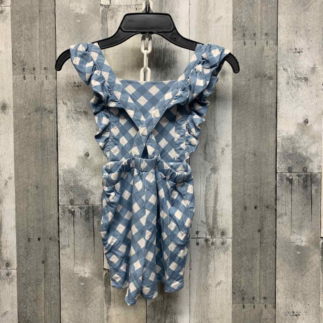 Size 5/6 Blue Plaid Posh Peanut Romper - OodlesCB
