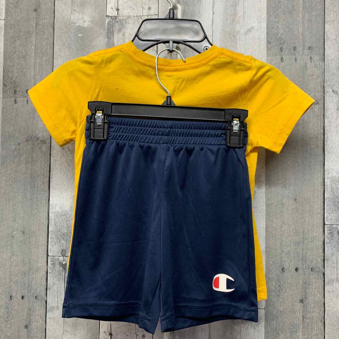 Size 4T Navy/Yellow Champion Shirt/Shorts