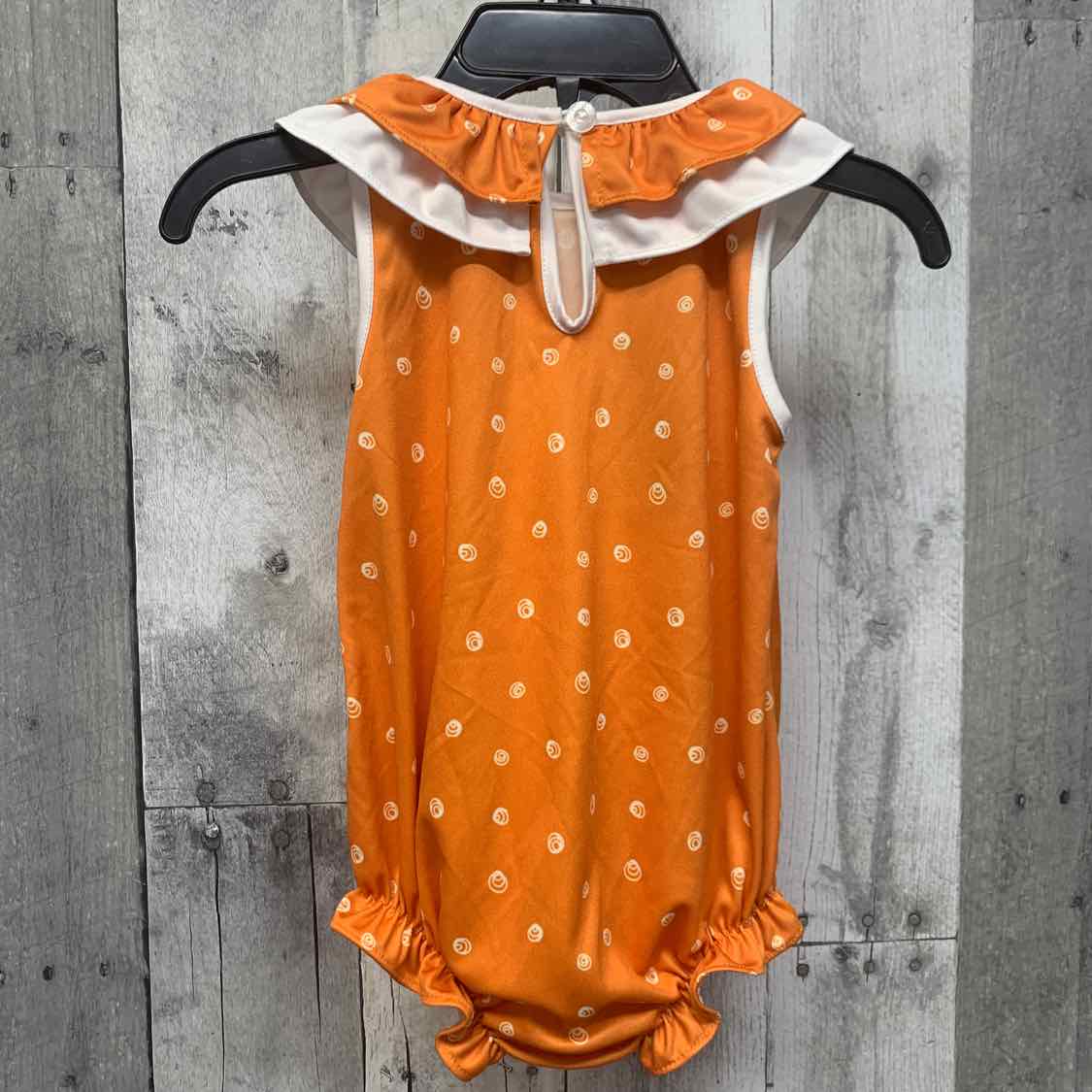 Size 12 Months Orange/White Team Apparel Romper - OodlesCB