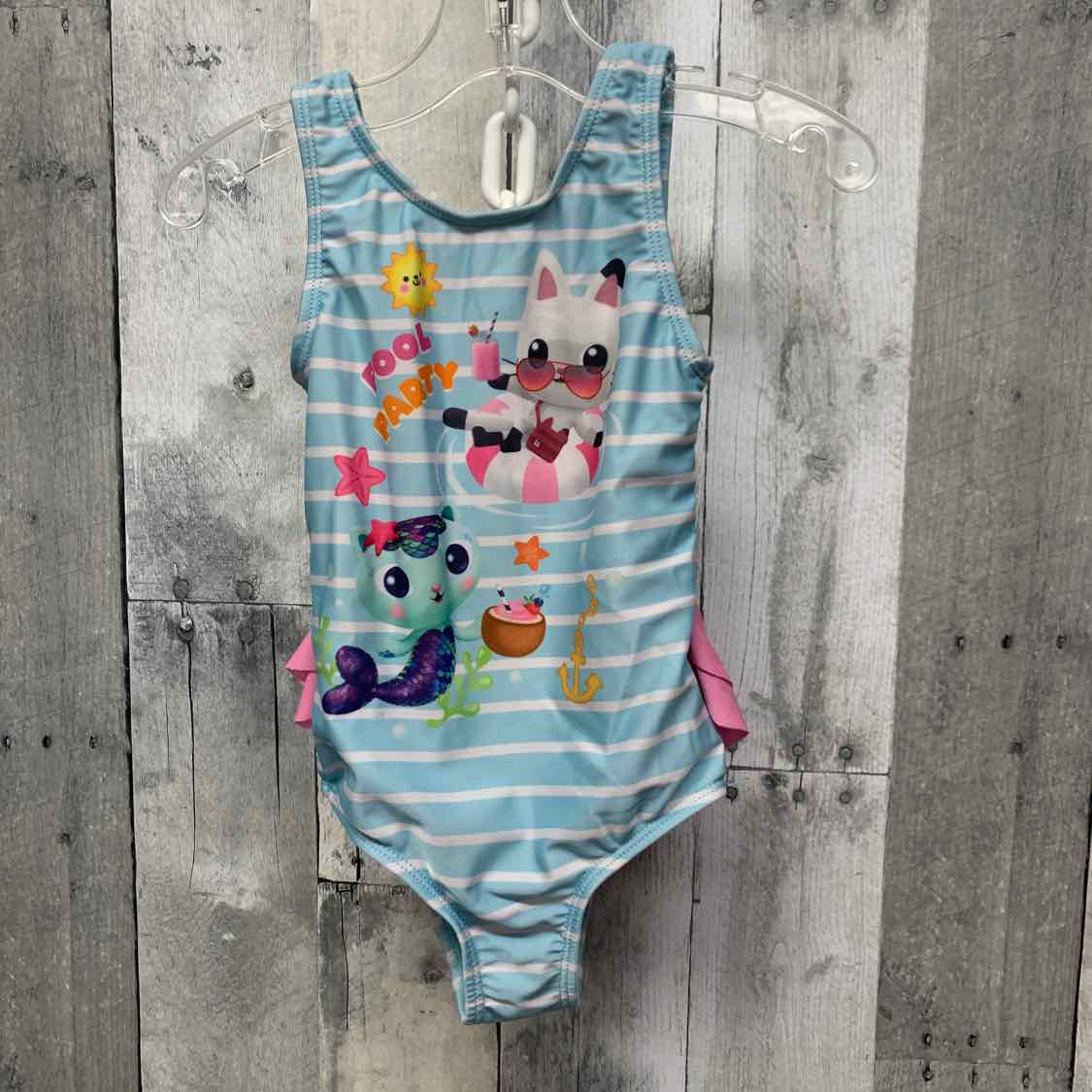 Size 2T Blue Striped Dreamworks Swim Suit - 1pc - OodlesCB