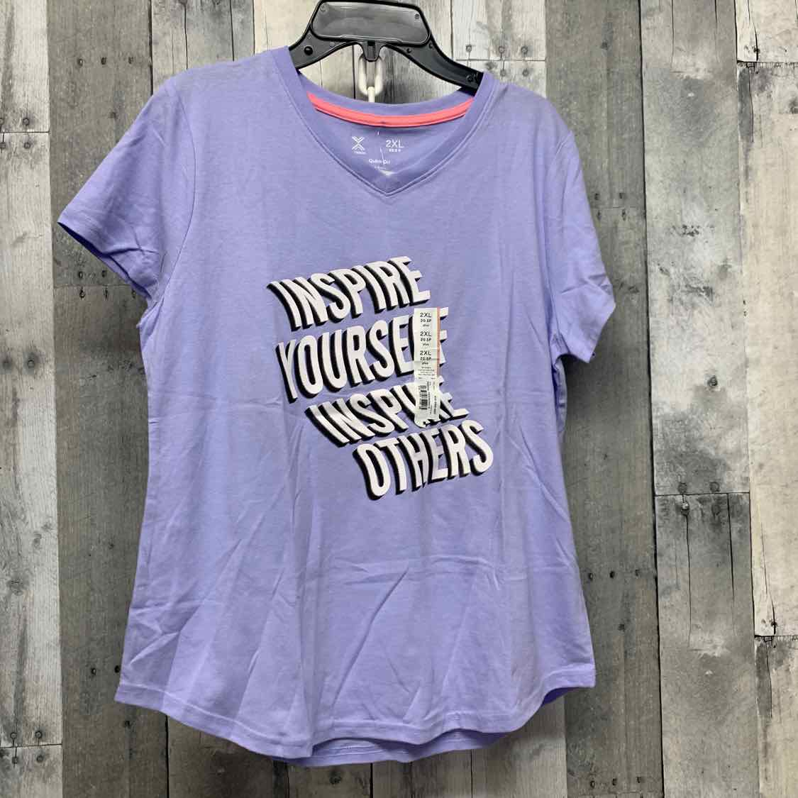 Size XXLarge Purple Graphic Xersion Short Sleeve Shirt - OodlesCB