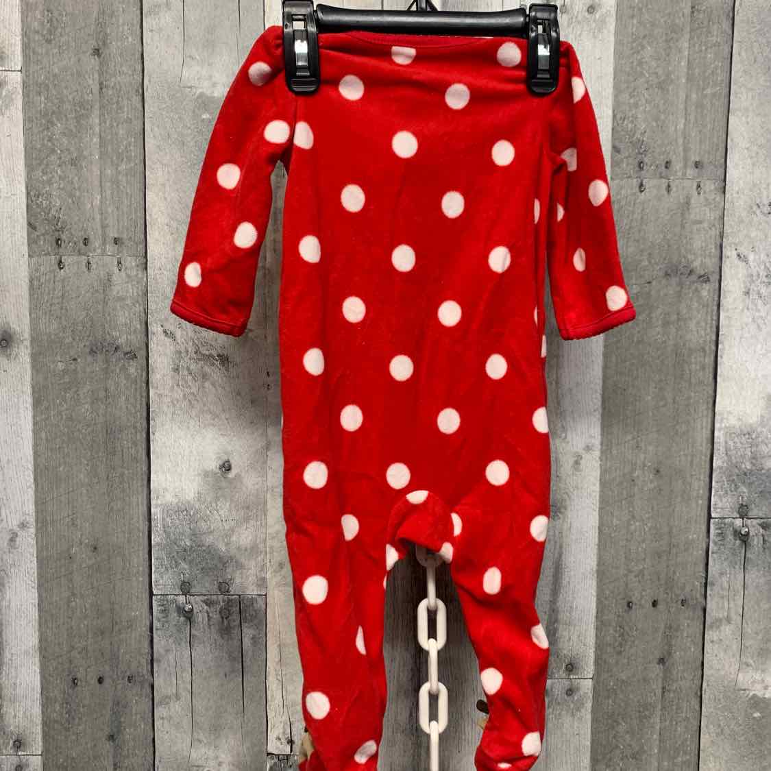 Size 6 Months Red Print Just One You Footy PJs