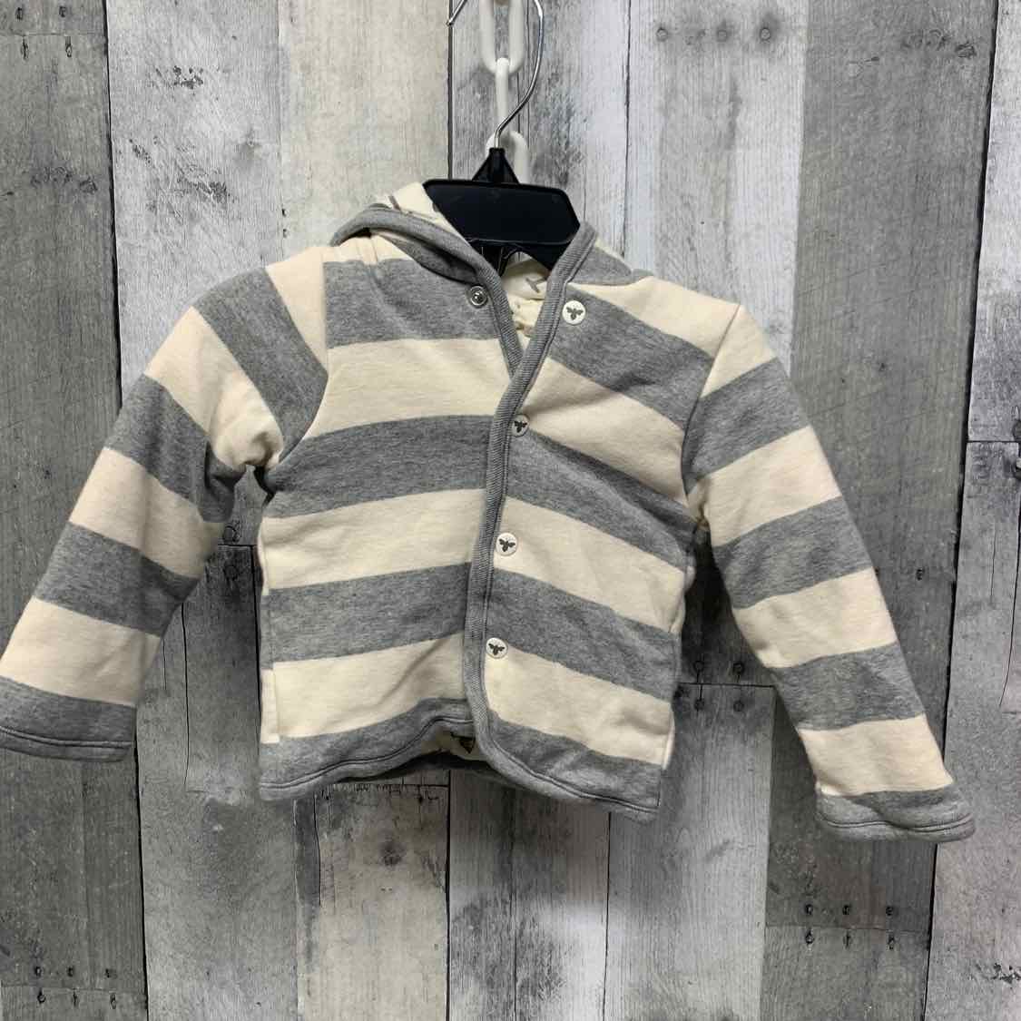 Size 12 Months White/Gray Burt's Bees Baby Light Jacket