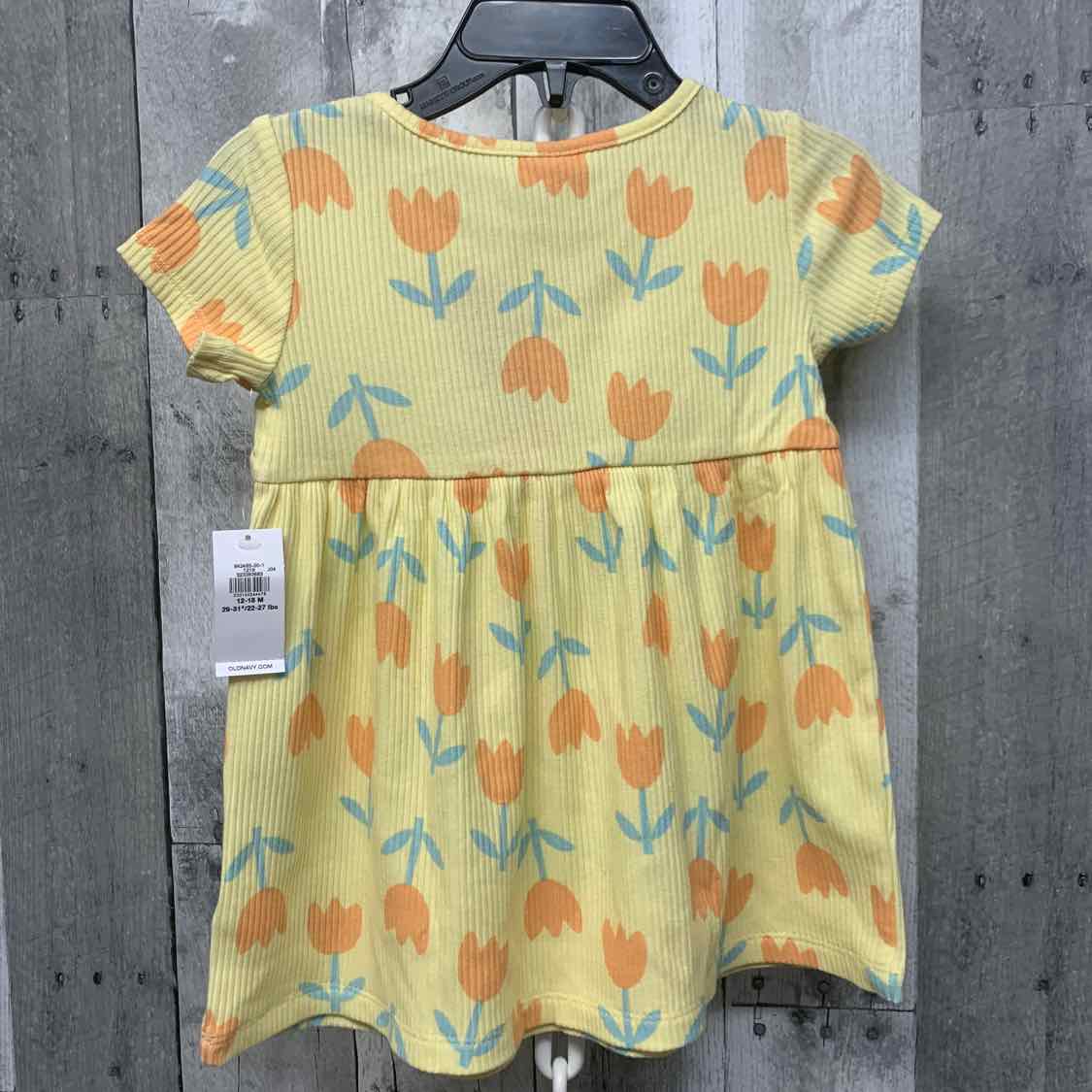 Size 12-18 Months Yellow Print Old Navy Dress