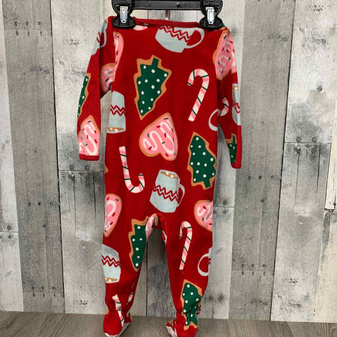 Size 12 Months Red Print Carter's Footy PJs