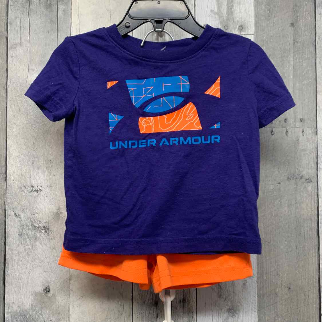 Size 12 Months Purple/Orange Sport Brand Shirt/Shorts - OodlesCB