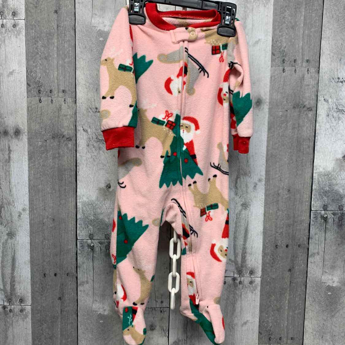 Size 9 Months Pink/Green Carter's Footy PJs