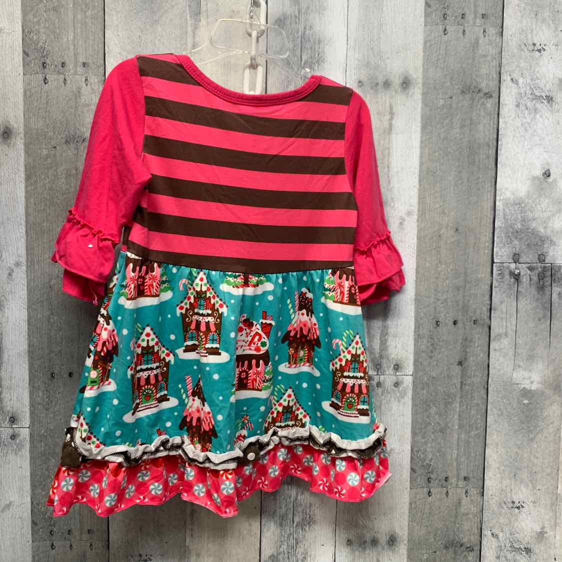 Size 3T Pink/Brown Mid Brand LS Dress