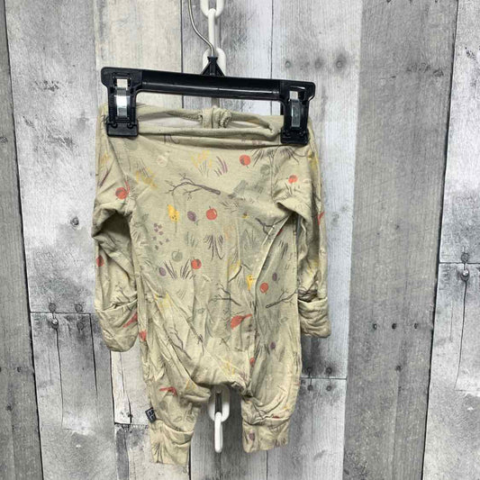Size Newborn Brown Print Modern Moments by Gerber Footy PJs