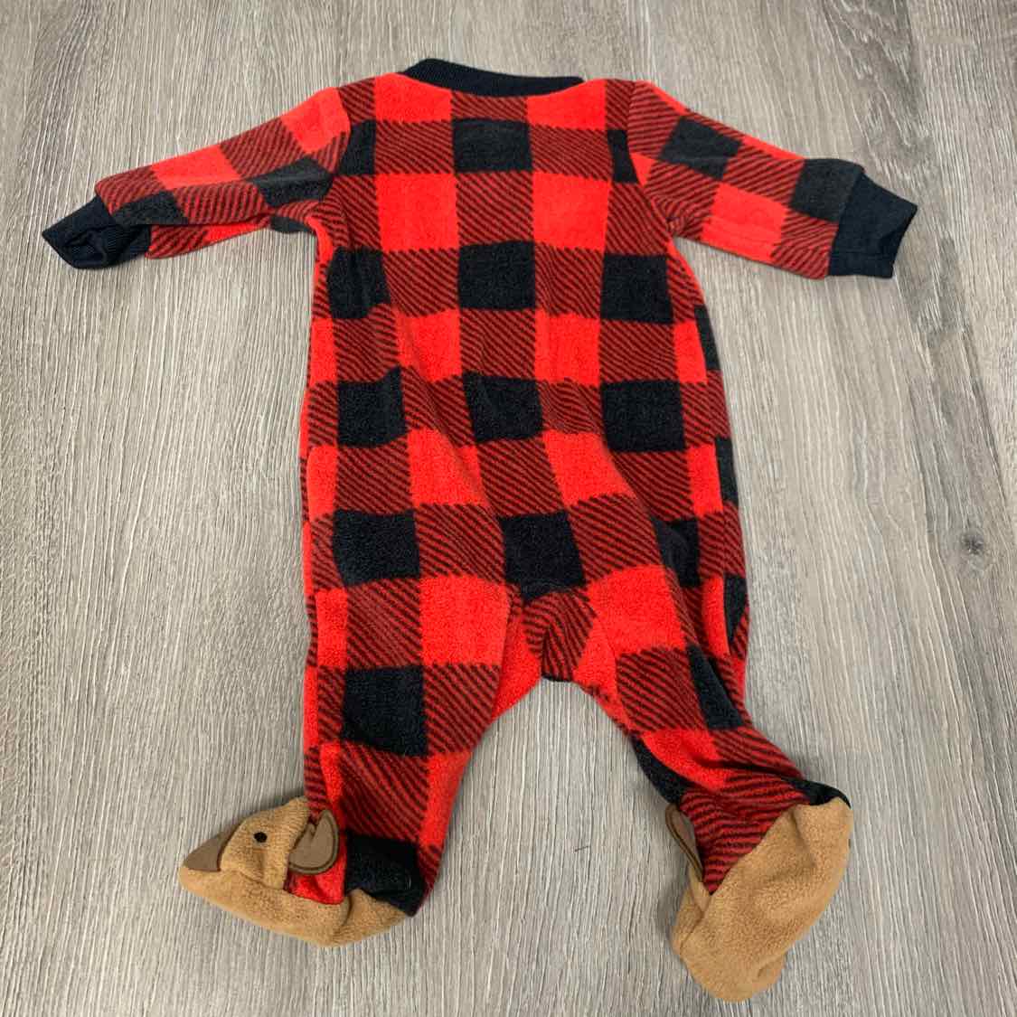 Size Preemie Red/Black Carter's Footy PJs