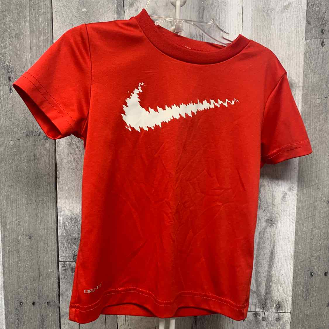 Size 3T Red Graphic Sport Brand Short Sleeve Shirt